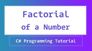 C Program to find the Factorial of a Number using For Loop [upl. by Annawit]