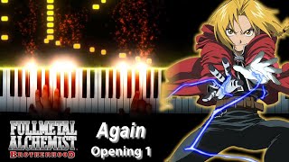 FULL Fullmetal Alchemist Brotherhood OP 1  quotAgainquot  YUI Piano [upl. by Syman]