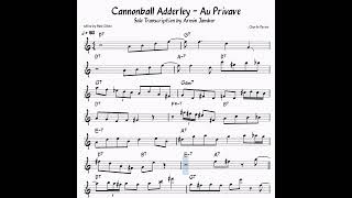 Cannonball Adderley  Au Privave Transcription transcription bebop jazz [upl. by Ninette601]