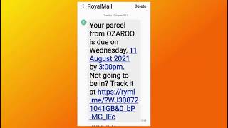 SCAM ALERT Royal Mail Your parcel from OZAROO is due on [upl. by Whitelaw]