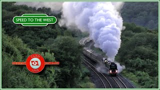 35028 Clan Line takes on Sapperton Bank by force on The Cathedrals Express  200812 [upl. by Haerle]