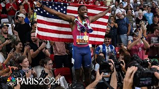 Noah Lyles THREEPEATS 200m for WORLD CHAMPIONSHIP DOUBLE first since Usain Bolt  NBC Sports [upl. by Johnathon879]