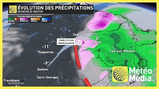 Conséquences du blocage Omega  Risque de verglas au Québec pour jeudi et vendredi [upl. by Yenot]