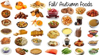 Fall  Autumn foods vocabulary collections [upl. by Hermia]