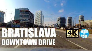 Drive Bratislava Downtown in 4K UHD 60 fps [upl. by Nudd]