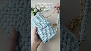 Tas rajut cantik  Crochet hand bag Interlocking puff [upl. by Hoffert694]