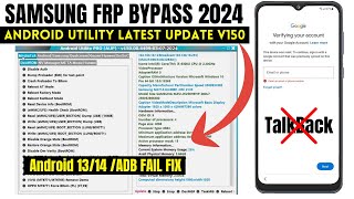 SAMSUNG FRP BYPASS ADB FAIL FIX 2024  ALL SAMSUNG FRP BYPASS ANDROID 13 WITHOUT TALKBACK [upl. by Annabela]