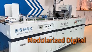 Modularized one pass printing machine Friction feeder plus position corrector and digital printer [upl. by Barden]