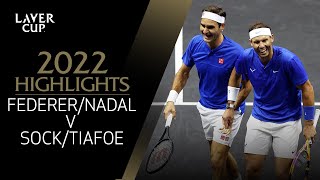 FedererNadal v SockTiafoe Highlights  Laver Cup 2022 Match 4 [upl. by Aneeled]