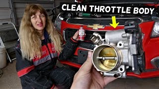 HOW TO CLEAN THROTTLE BODY ON CHEVROLET CRUZE SONIC SPARK MALIBU EQUINOX SILVERADO TRAVERSE [upl. by Novehc]