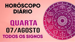 HORÓSCOPO DO DIA  QUARTA DIA 070824  PREVISÕES PARA TODOS OS SIGNOS [upl. by Htebzile]