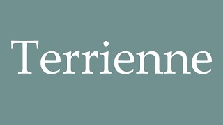 How to Pronounce Terrienne Earthly Correctly in French [upl. by Suoiluj]