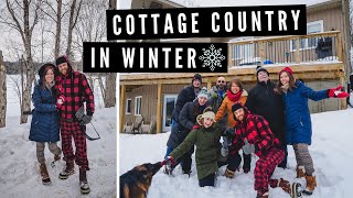 How We Do WINTER IN CANADA 🇨🇦  Canadian COTTAGE COUNTRY Family Vacation in MUSKOKA Ontario ❄️ [upl. by Kinemod]