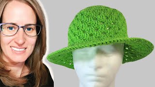 EASY Crochet Sun Hat  Crochet Bucket Hat Tutorial crochetbuckethat [upl. by Airdnaid]