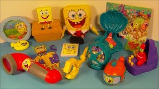 2014 NICKELODEONS SPONGEBOB SQUAREPANTS SET OF 8 McDONALDS HAPPY MEAL COLLECTION VIDEO REVIEW [upl. by Atinauq114]