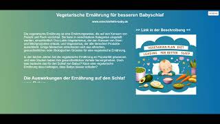 Vegetarische Ernährung für besseren Babyschlaf [upl. by Arej]