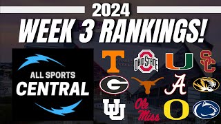 2024 Week 3 College Football Rankings  Top25 After Week 2 [upl. by Uahc]