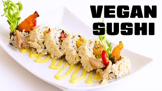 Vegan Sushi Kabocha Squash Rolls with Brown Rice and Wasabi Corn Sauce [upl. by Curzon644]