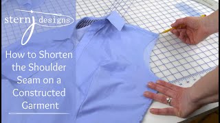 J Stern Designs l Quick Tip How to Shorten the Shoulder Seam on a Constructed Garment [upl. by Nnaillij]