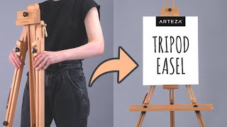 How to Assemble a WOODEN TRIPOD EASEL Stand 2 MINUTE SETUP [upl. by Lorac391]