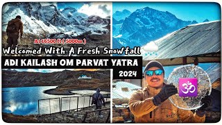 Adi Kailash Om Parvat Yatra 2024  Fresh Snowfall in Adi Kailash  Gunji to Jolingkong amp Nabhidhang [upl. by Ecyac]