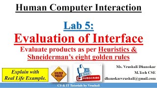 HCI Lab 5 Evaluation of Interface Evaluate products as per Shneiderman’s 8 golden rules  Example [upl. by Bastian]