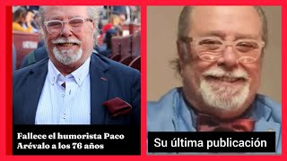 ❤️LA ULTIMA PUBLICACION DE PACO AREVALO EN REDES SOCIALES [upl. by Novy]