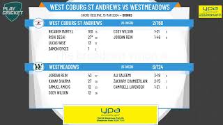 NWMCA  U16A Saturday McCabe Shield  GRAND FINAL  West Coburg St Andrews v Westmeadows  Day 1 [upl. by Llenyr]