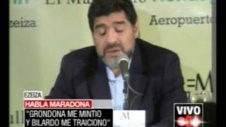 C5N HABLA MARADONA quotGRONDONA ME MINTIO BILARDO ME TRAICIONOquot [upl. by Crenshaw]