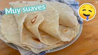 TORTILLAS DE HARINA MUY SUAVES SIN POLVO DE HORNEAR NI MANTECA  ALE DE NAVA [upl. by Nniroc]