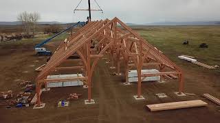 Wild Horse Ranch Timber Frame Raising  Oregon [upl. by Eamanna560]