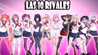 QUIENES SON las 10 RIVALES de YANDERE SIMULATOR [upl. by Ruckman]