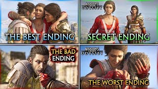 Assassins Creed Odyssey ► HOW TO GET ALL ENDINGS Secret Best Bad amp Worst [upl. by Shanney]