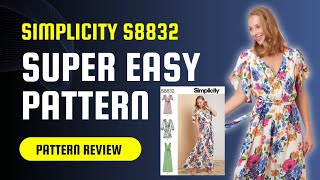 Super Easy WRAP DRESS Pattern Review Simplicity S8832 [upl. by Enilreug]