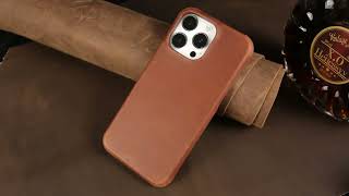 Crazy Horse Leather MagSafe iPhone Case [upl. by Arfihs]