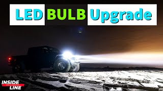 Jeep Gladiator amp JL Beamtech H13 LED Halogen Replacement Headlight Bulb Review  Inside Line [upl. by Mraz]