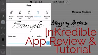 INKredible Android App Review and Tutorial  Best writing app for android [upl. by Burrton]