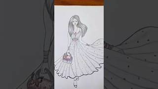 How to draw a beautiful girl whit traditional dress Indian girl drawing shorts shortsfeed [upl. by Rimidalv495]