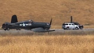 RC F4U Corsair amp Spitfire very low passes at SCCMAS air show 2013 [upl. by Pega]