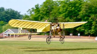 The Oldest Flying Airplane in the US 1909 Bleriot XI Hops at Old Rhinebeck [upl. by Ueihtam]