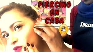 Como hacerse un piercing helix  cartílago en casa [upl. by Ahsihat345]