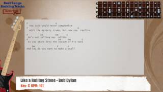 🎻 Like a Rolling Stone  Bob Dylan Bass Backing Track with chords and lyrics [upl. by Finbur457]