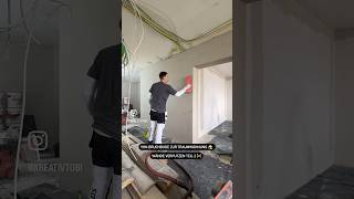 Wände verputzen mit Knauf Goldband 🚧 handwerk renovieren altbau renovation [upl. by Aikehs]