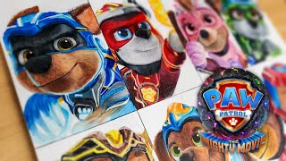 Drawing PAW Patrol  The Mighty Movie  The Mighty Pups [upl. by Nya]