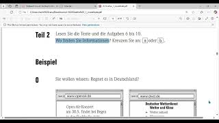 LESEN Teil 2 A1 Goethe 1 modellsatz pdf [upl. by Dnalwor]