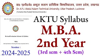 aktu mba 3rd sem syllabus aktu syllabus 202425 aktu mba 4th sem syllabus aktu mba 2nd year [upl. by Bethezel]