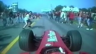 Schumacher somehow avoids hitting fans after track invasion Italy 2000 [upl. by Emiaj]