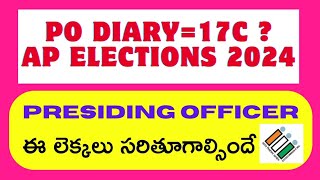 PRESIDING OFFICER ELECTIONS 17CP O DIARY [upl. by Iam]