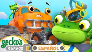 Rescate del camión monstruo  Garaje de Gecko  Carros para niños  Vídeos educativos [upl. by Sydalg]