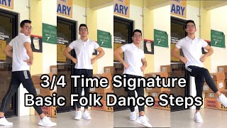 Basic Folk Dance Steps 34 Time Signature  Waltz Cross Waltz Etc [upl. by Marabelle]